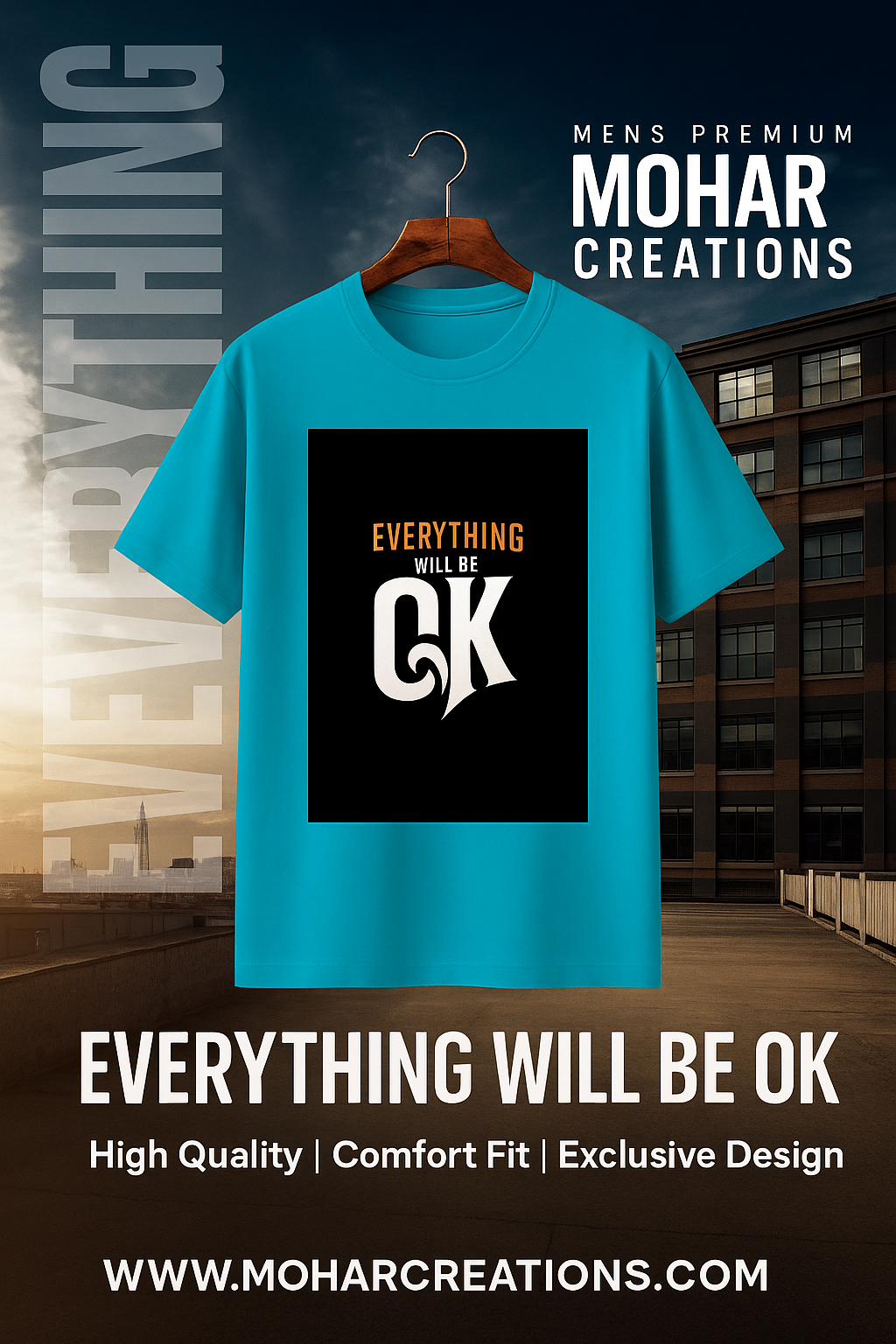 Everything Will Be OK" Motivational Graphic T-Shirt – Urban Streetwear Tee