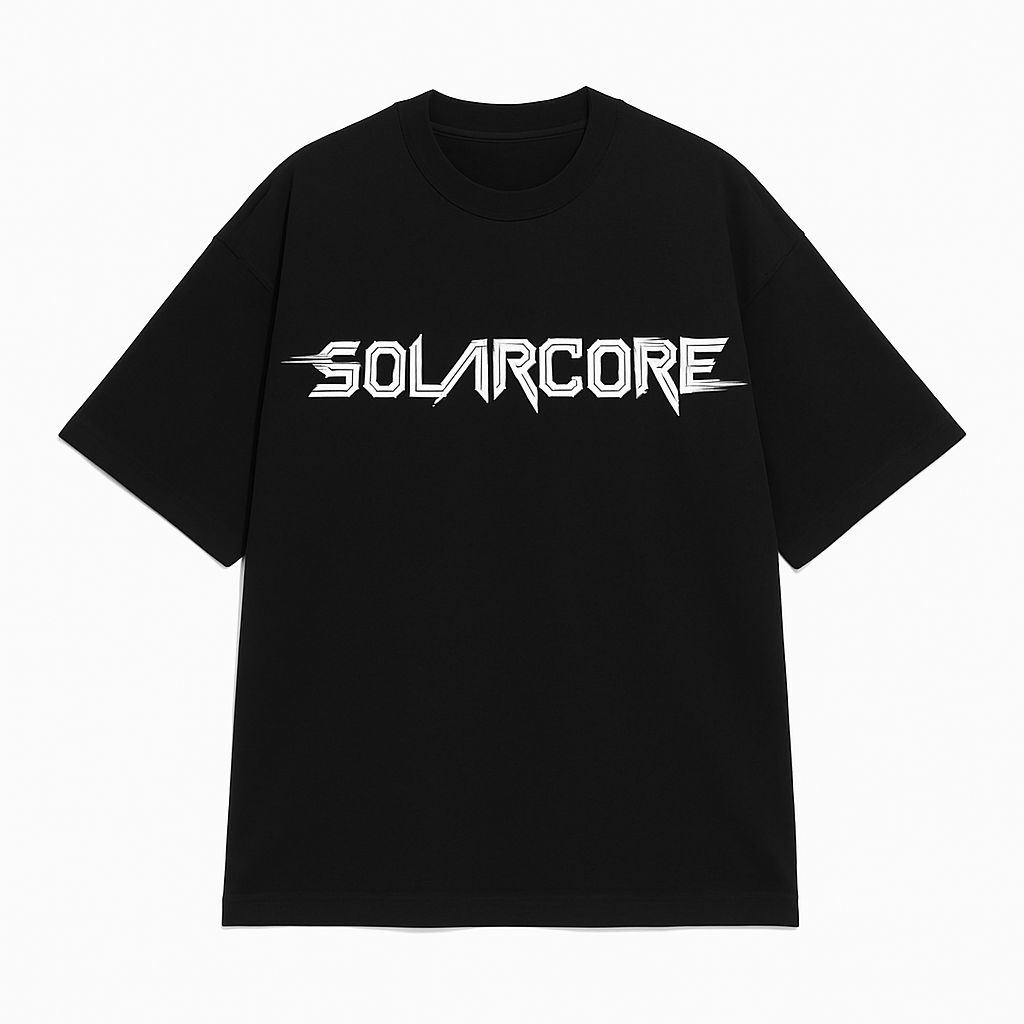 SOLARCORE Oversized Black T-Shirt – Unisex Streetwear Edition